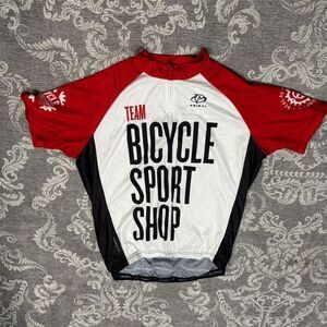 Voler Men's Cycling Jersey L Red 3/4 Zip Short Sleeve Racing Top